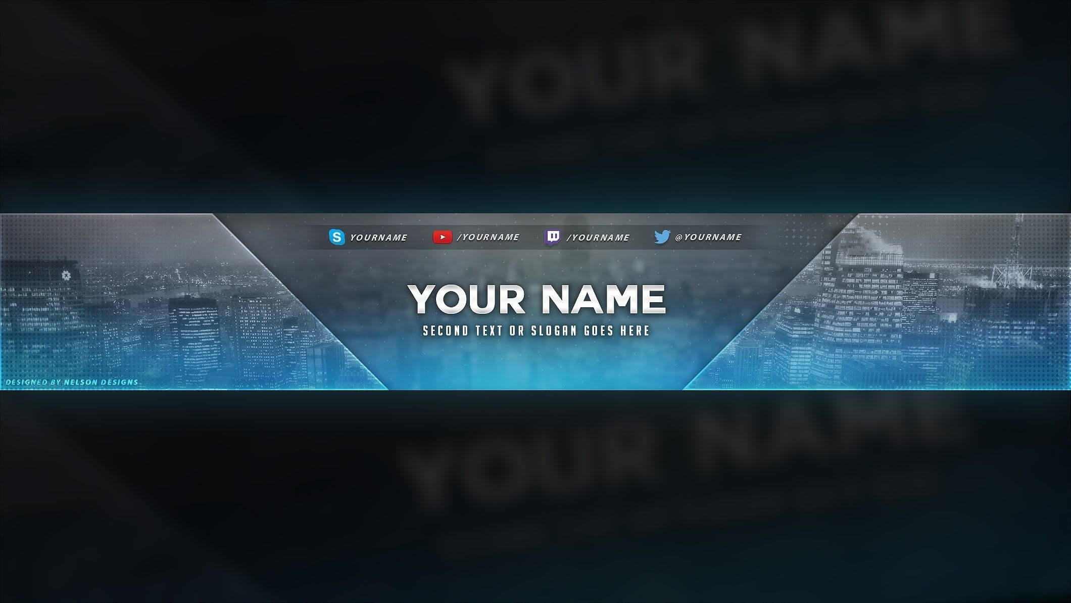 4 Free Youtube Banner Psd Template Designs – Social Media Within Banner Template For Photoshop