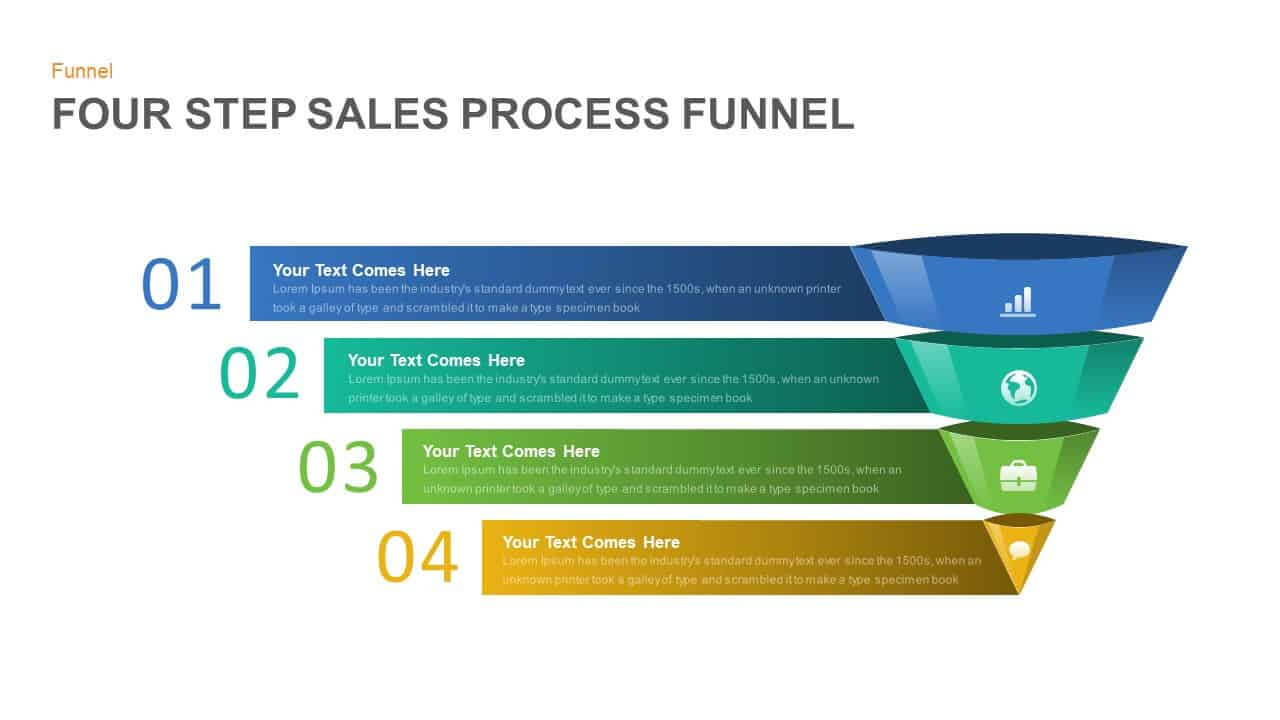 4 Step Sales Funnel Powerpoint Template And Keynote Slide Pertaining To Sales Funnel Report Template