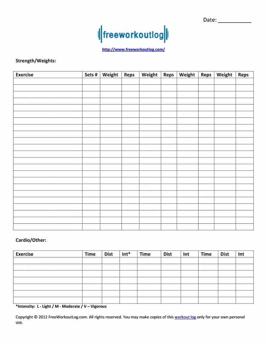 40+ Effective Workout Log & Calendar Templates ᐅ Template Lab For Blank Workout Schedule Template