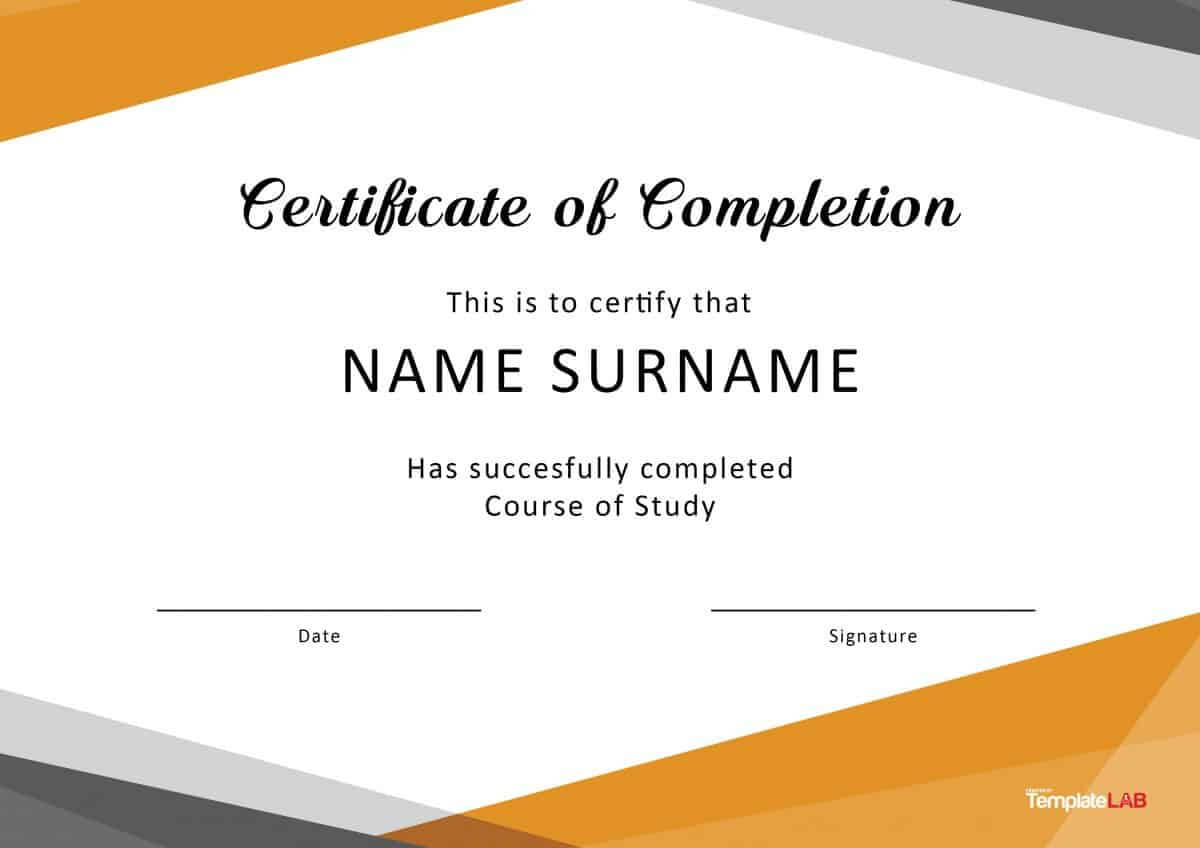 40 Fantastic Certificate Of Completion Templates [Word For Blank Certificate Of Achievement Template