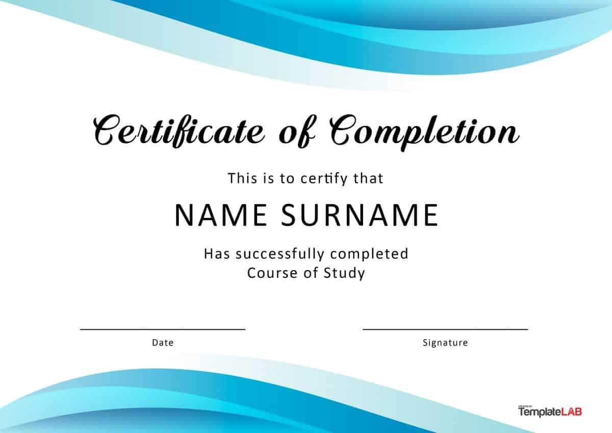 40 Fantastic Certificate Of Completion Templates [Word Inside Class Completion Certificate Template