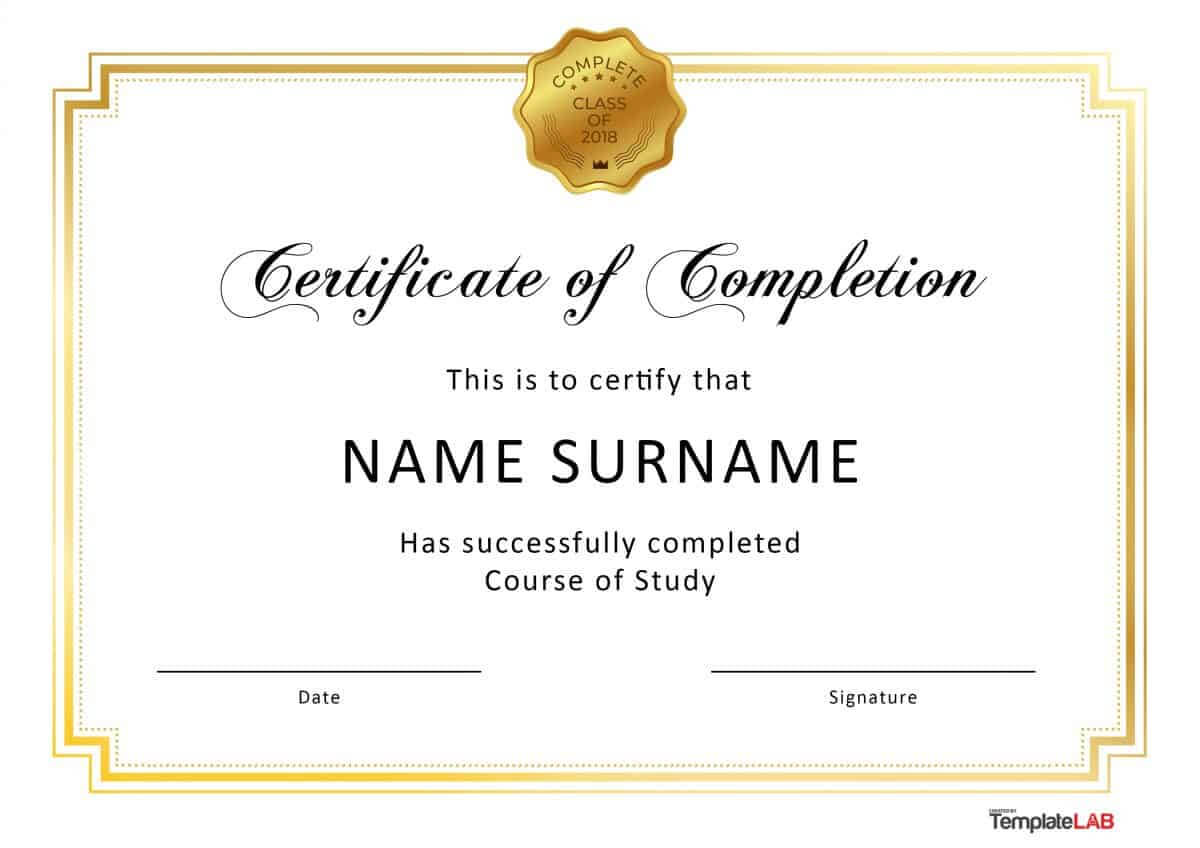 40 Fantastic Certificate Of Completion Templates [Word With Regard To Certificate Of Completion Template Word