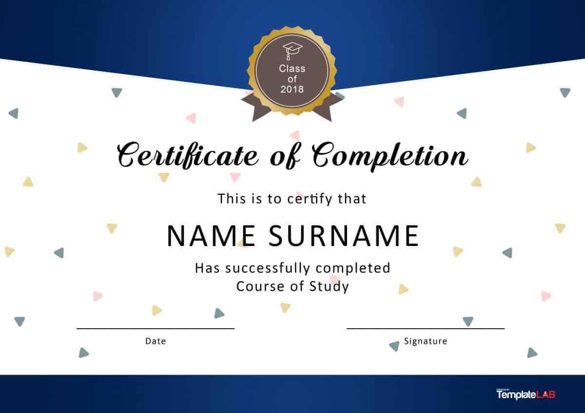 40 Fantastic Certificate Of Completion Templates [Word With Regard To Free Certificate Of Completion Template Word