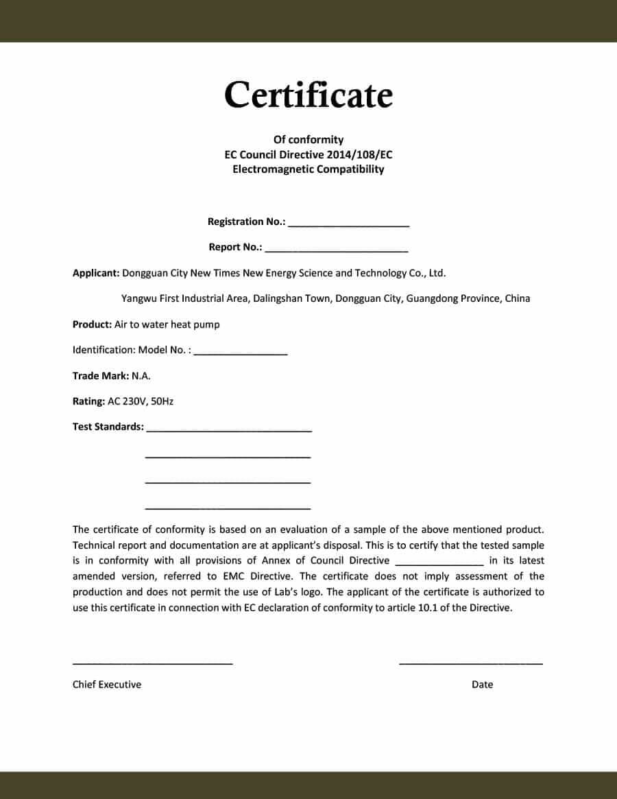 40 Free Certificate Of Conformance Templates & Forms ᐅ Within Certificate Of Conformance Template Free
