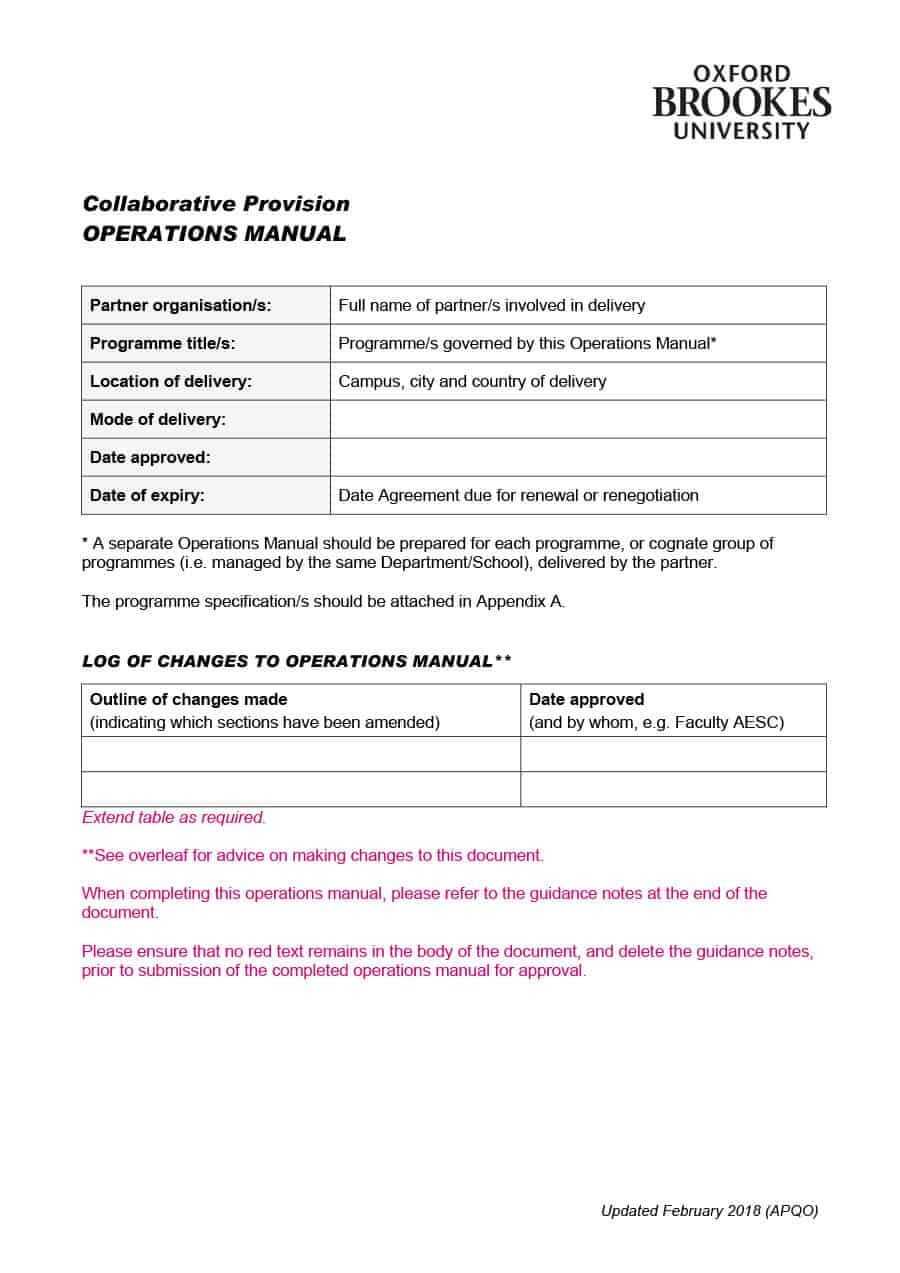 40 Free Instruction Manual Templates [Operation / User Manual] For Instruction Sheet Template Word