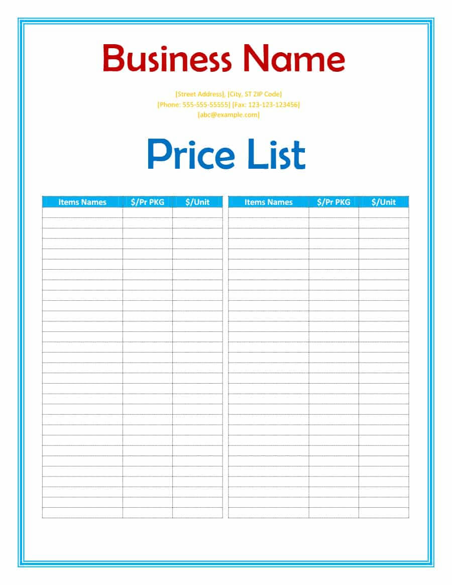 40 Free Price List Templates (Price Sheet Templates) ᐅ Regarding Advertising Rate Card Template