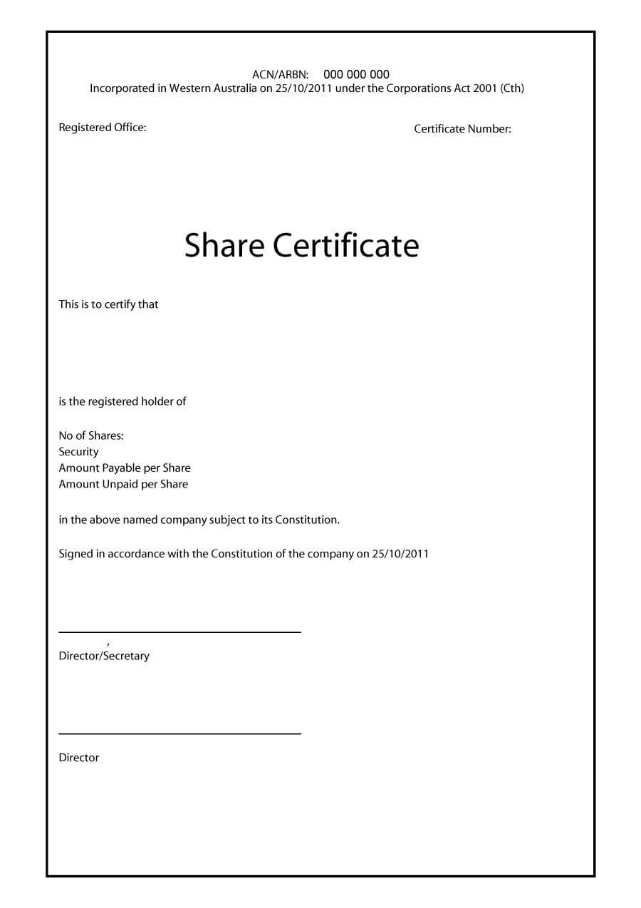 40+ Free Stock Certificate Templates (Word, Pdf) ᐅ Template Lab Pertaining To Practical Completion Certificate Template Uk