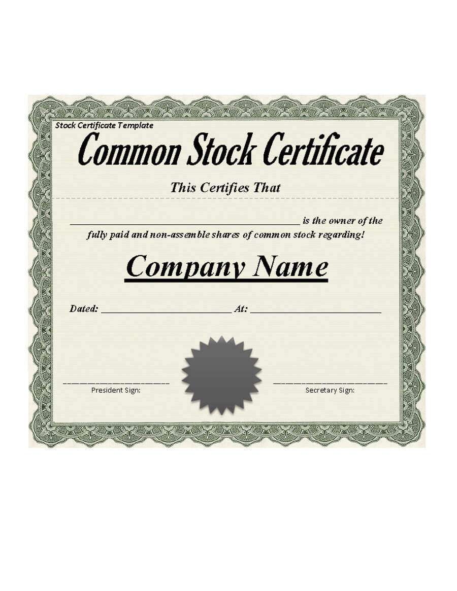 40+ Free Stock Certificate Templates (Word, Pdf) ᐅ Template Lab Within Stock Certificate Template Word