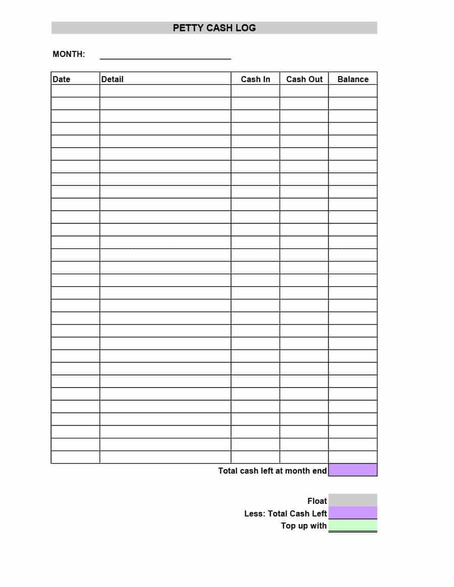 40 Petty Cash Log Templates & Forms [Excel, Pdf, Word] ᐅ Throughout Petty Cash Expense Report Template