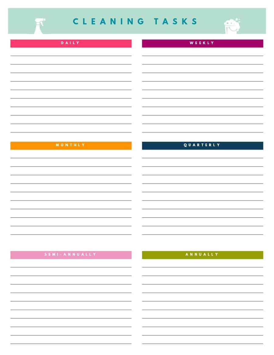 40 Printable House Cleaning Checklist Templates Template Lab Intended 