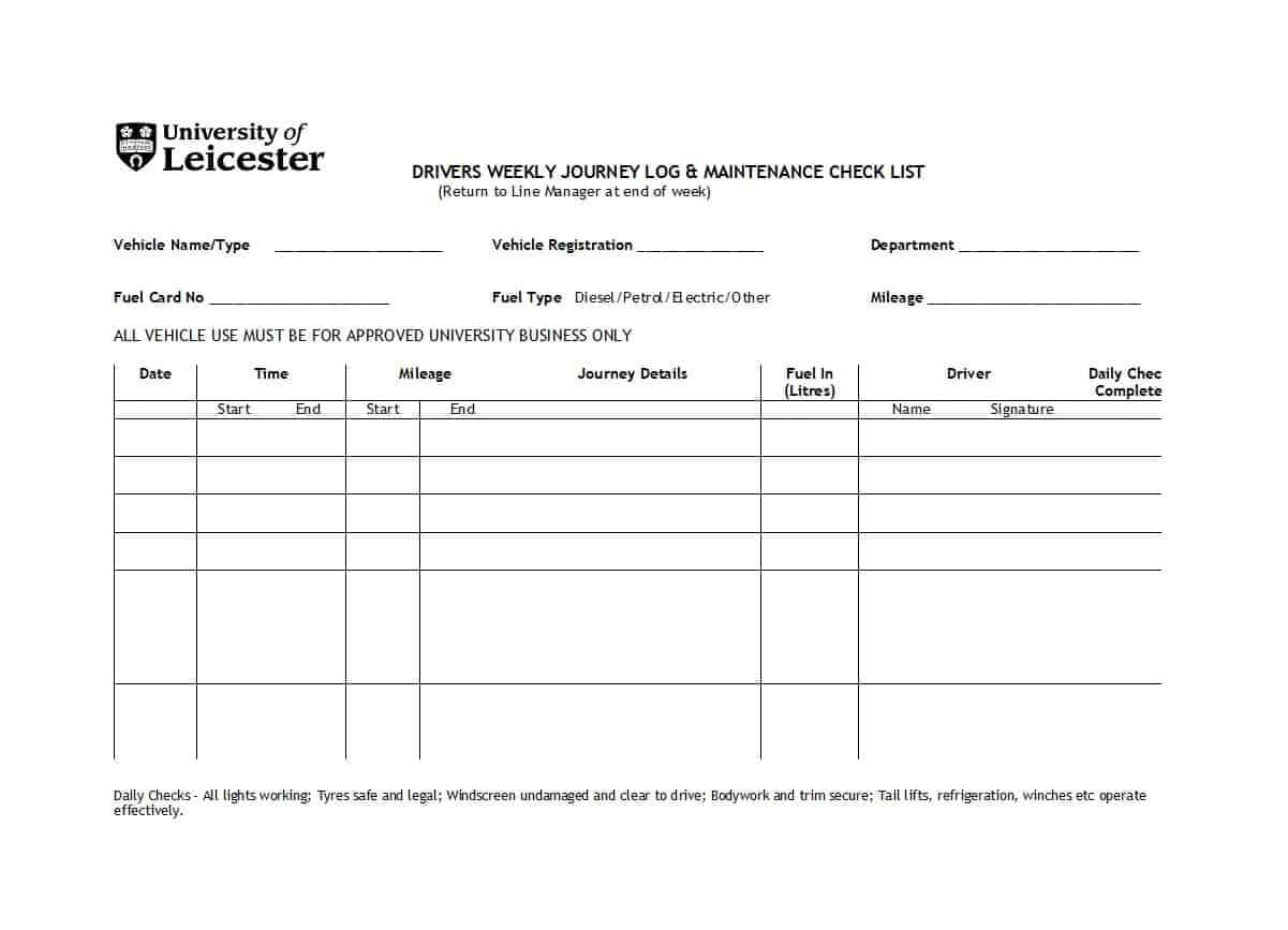 40 Printable Vehicle Maintenance Log Templates ᐅ Template Lab In Service Job Card Template