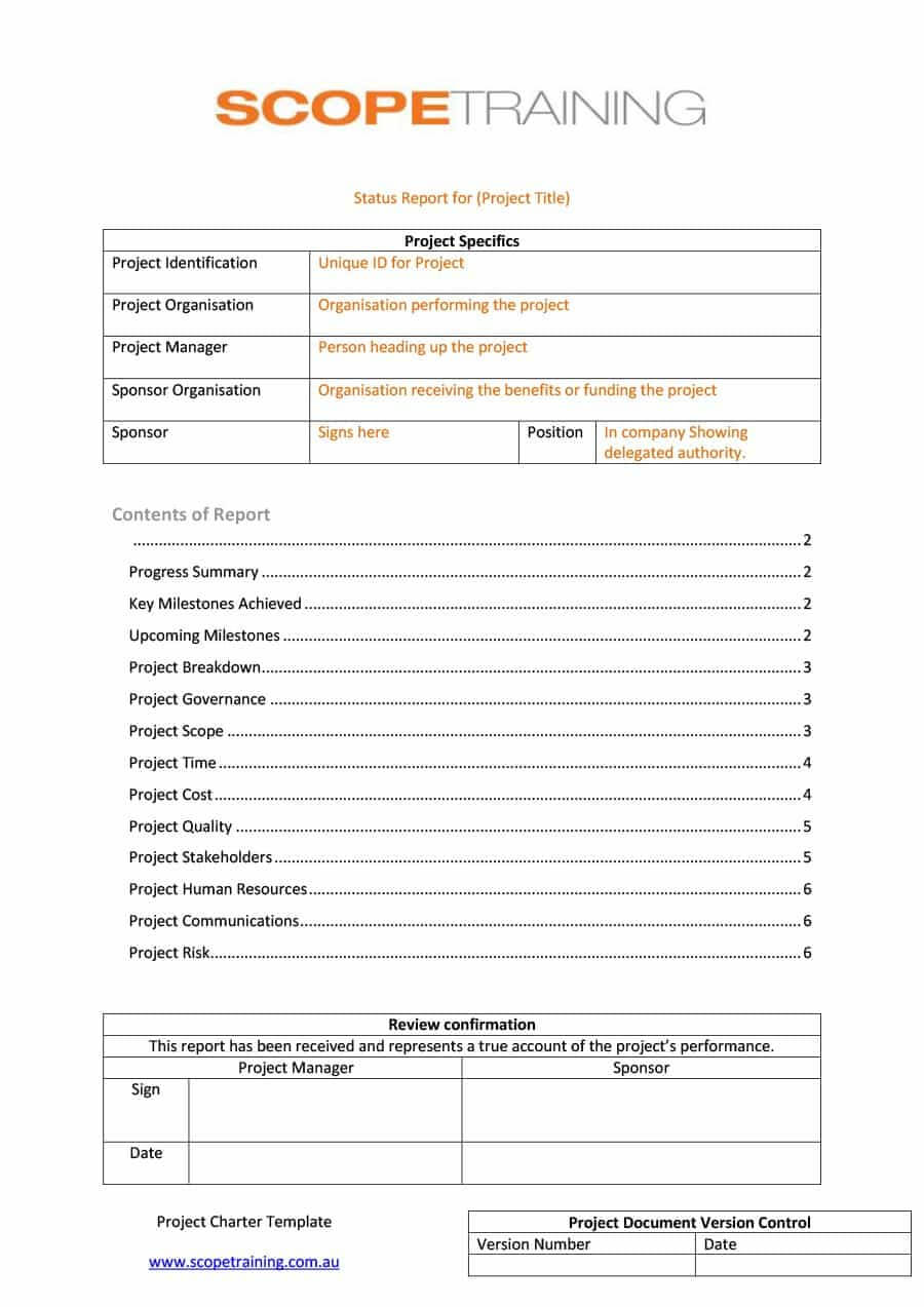 40+ Project Status Report Templates [Word, Excel, Ppt] ᐅ For Section 37 Report Template
