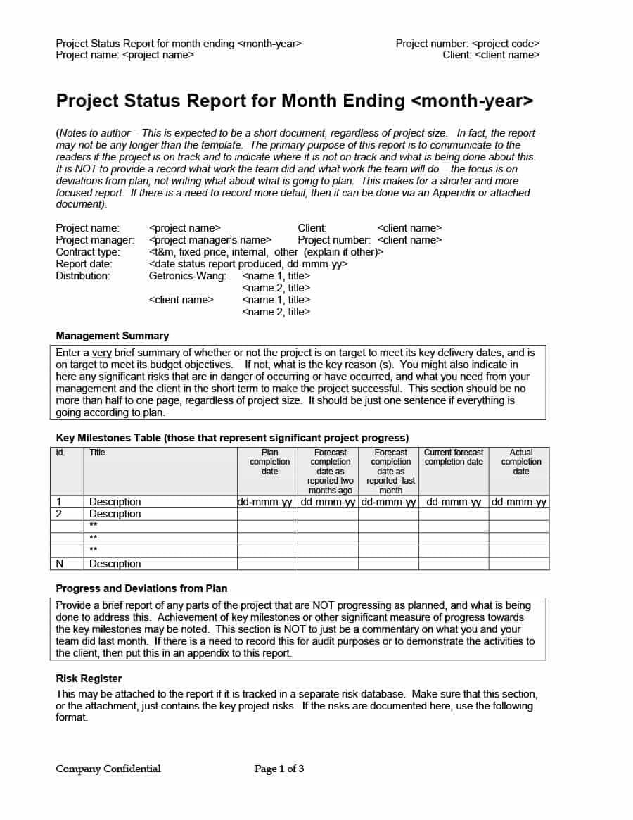 40+ Project Status Report Templates [Word, Excel, Ppt] ᐅ Intended For Operations Manager Report Template