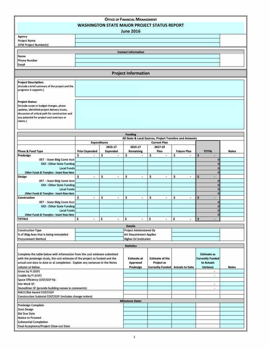 40+ Project Status Report Templates [Word, Excel, Ppt] ᐅ Throughout Job Progress Report Template