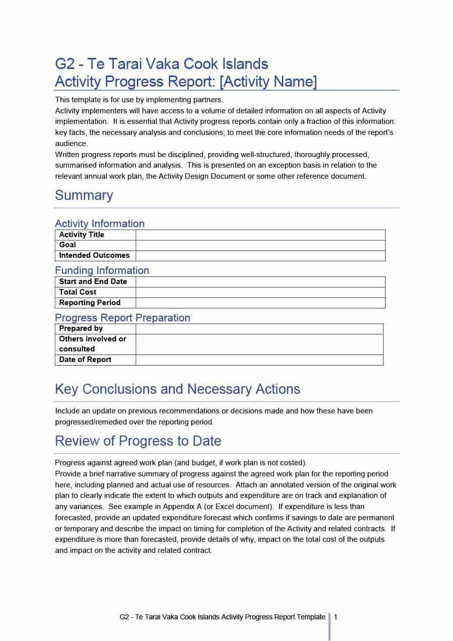 40+ Project Status Report Templates [Word, Excel, Ppt] ᐅ With Regard To Section 37 Report Template