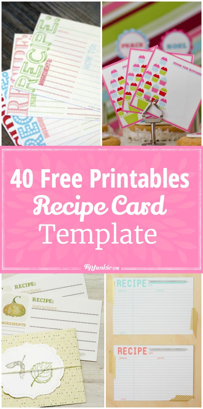 40 Recipe Card Template And Free Printables – Tip Junkie For Fillable Recipe Card Template
