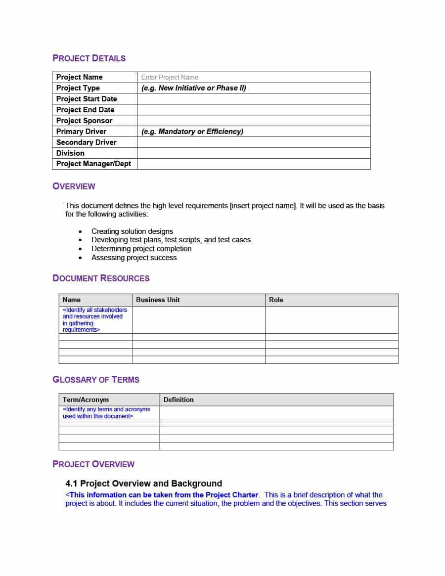 40+ Simple Business Requirements Document Templates ᐅ For Report Requirements Template