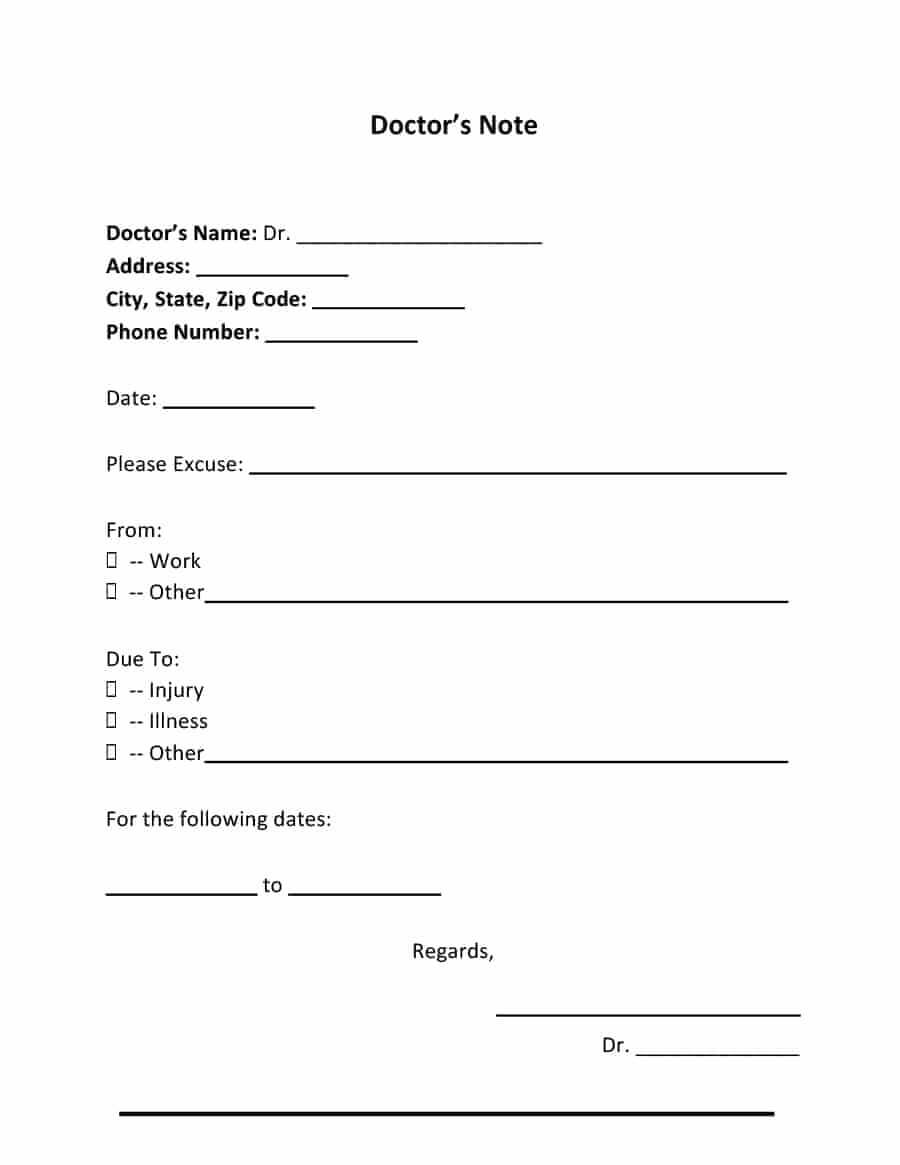 42 Fake Doctor's Note Templates For School & Work Throughout Free Fake Medical Certificate Template