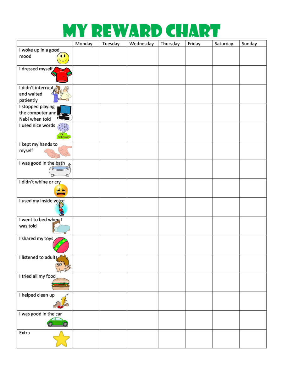 44 Printable Reward Charts For Kids (Pdf, Excel & Word) Pertaining To Reward Chart Template Word