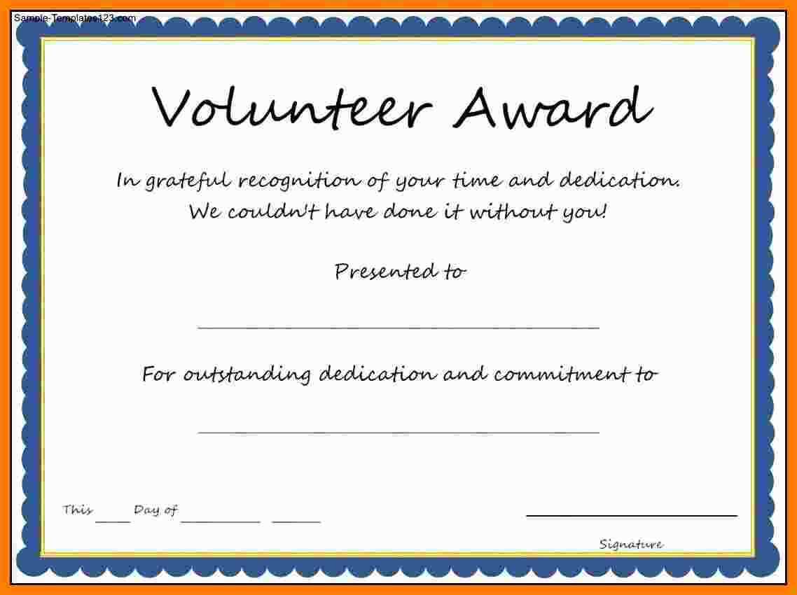 5+ Free Volunteer Certificates | Marlows Jewellers Pertaining To Volunteer Award Certificate Template