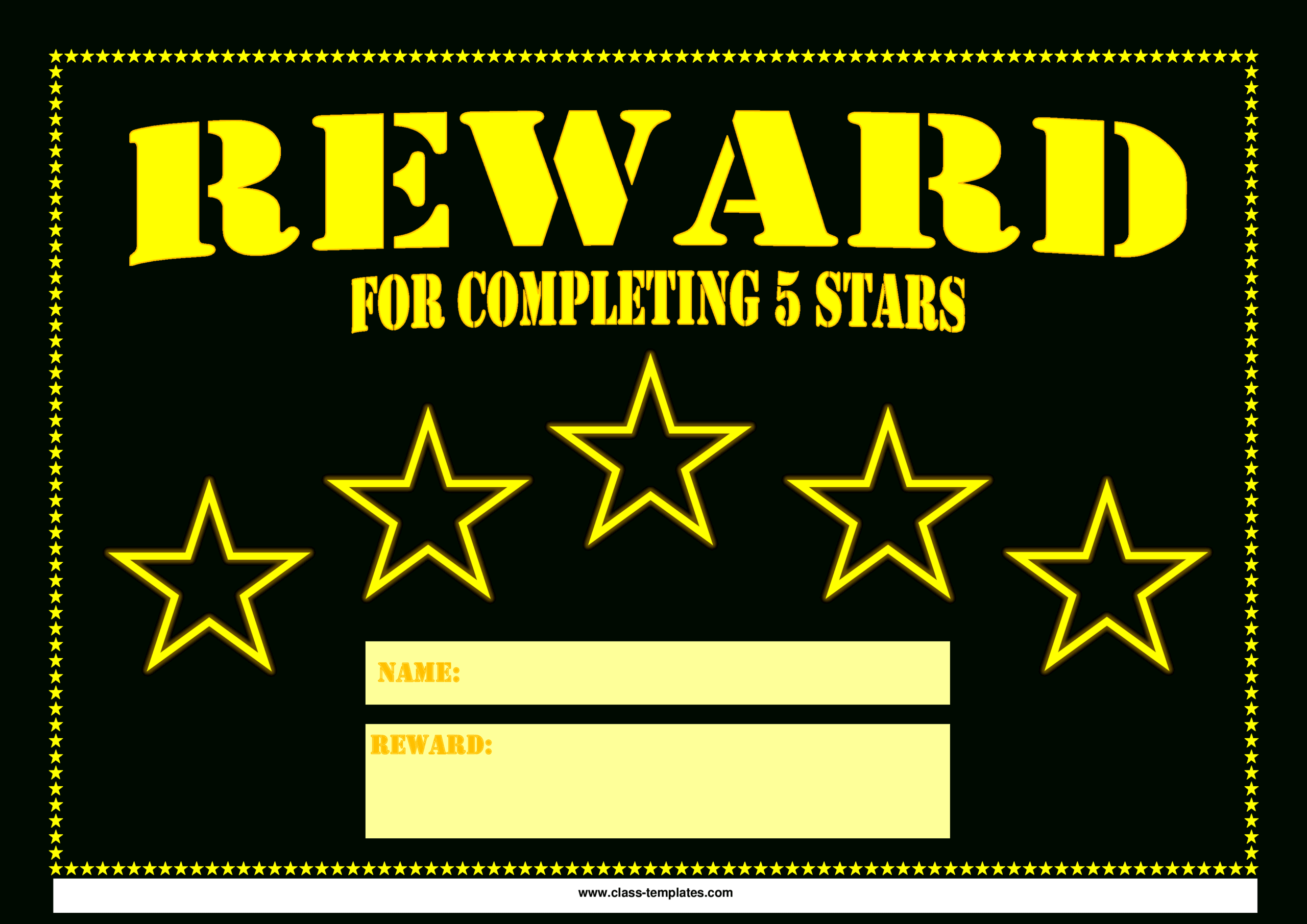 5 Star Printable Reward Certificate | Templates At Inside Star Naming Certificate Template