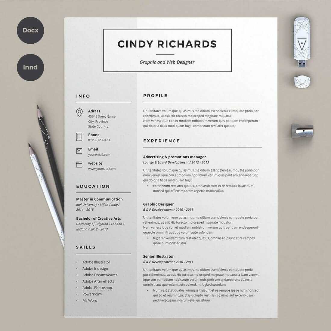 50+ Best Cv & Resume Templates 2020 | Cv Resume Template Regarding Resume Templates Word 2013