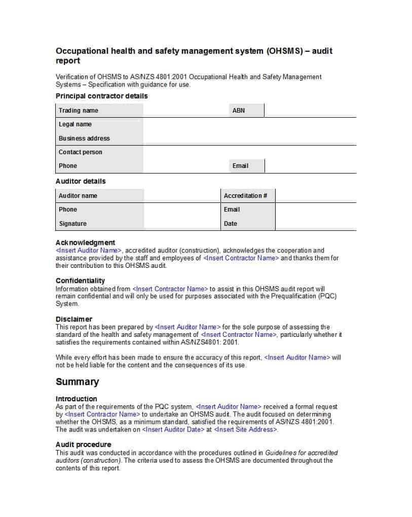 50 Free Audit Report Templates (Internal Audit Reports) ᐅ Regarding Information System Audit Report Template