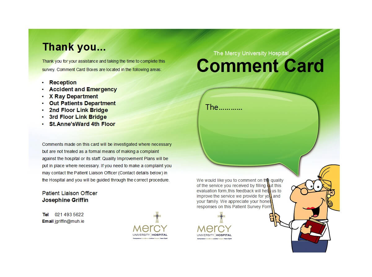 50 Printable Comment Card & Feedback Form Templates ᐅ In Survey Card Template