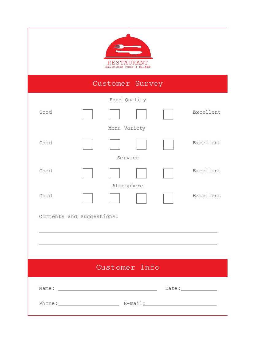 50 Printable Comment Card & Feedback Form Templates ᐅ Regarding Survey Card Template