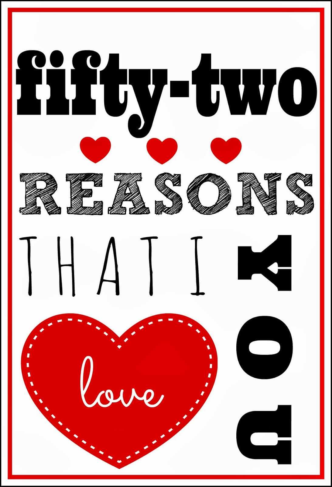 52 Reasons I Love You Template Free ] – You Will Get A With 52 Reasons Why I Love You Cards Templates Free