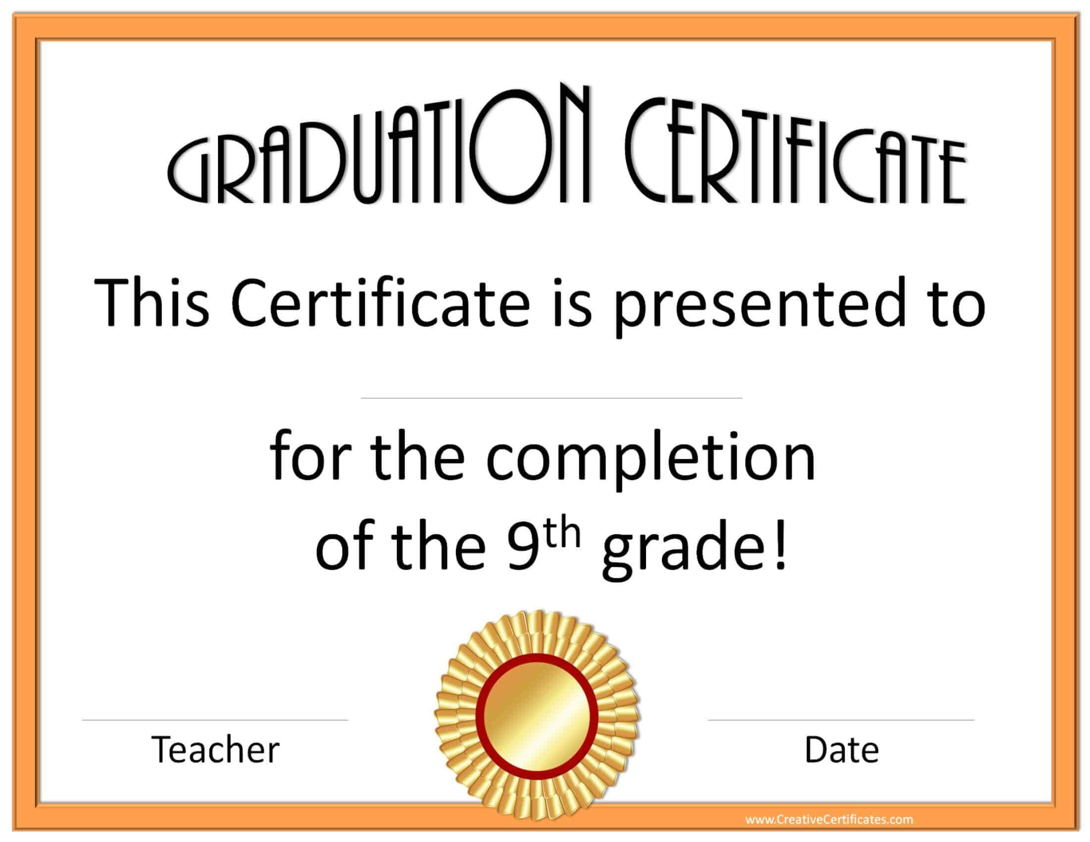 5Th Grade Graduation Certificate Template ] – Diplomas Free Regarding 5Th Grade Graduation Certificate Template