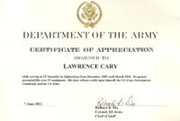 6+ Army Appreciation Certificate Templates - Pdf, Docx throughout Army Certificate Of Achievement Template