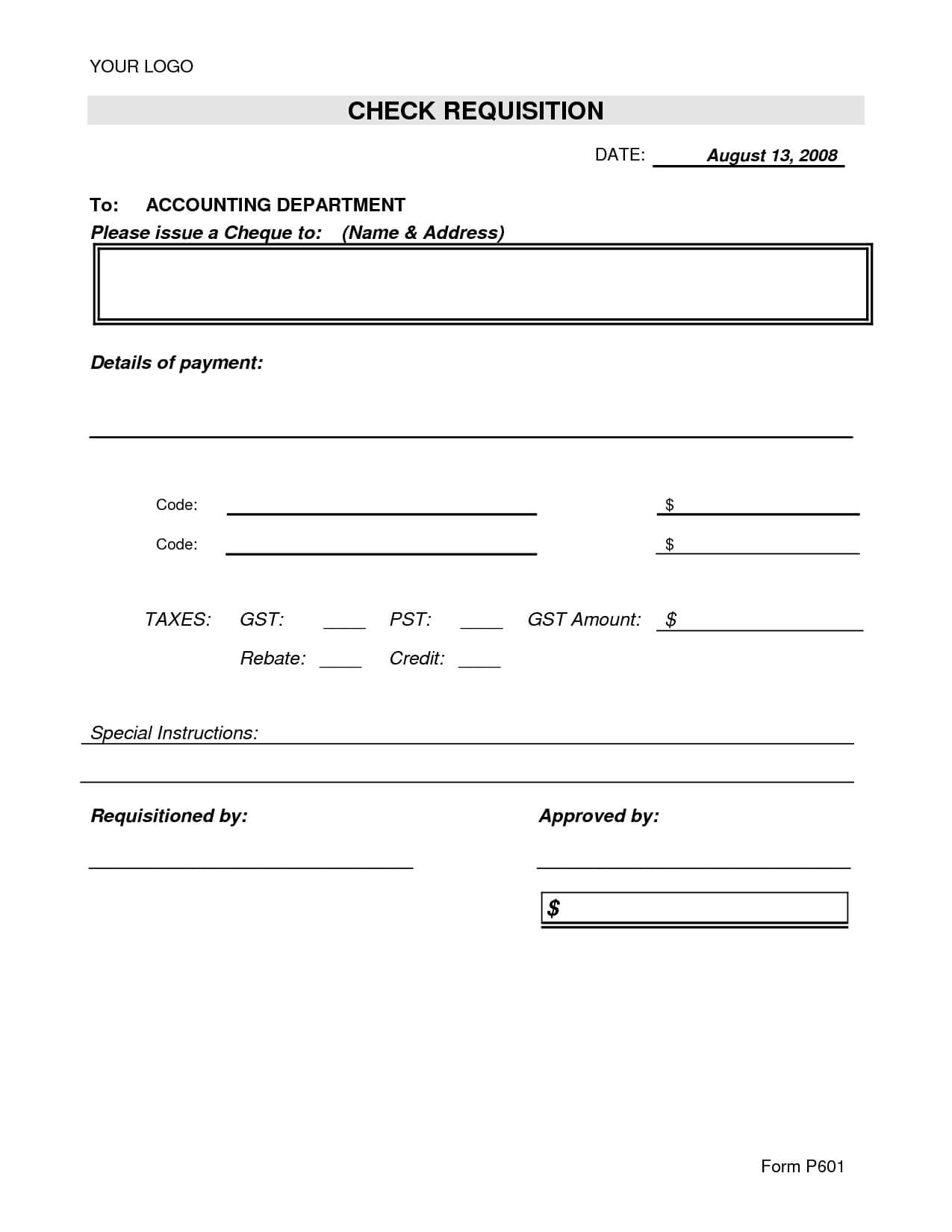 6 Best Photos Of Check Request Forms Examples – Excel Check Pertaining To Check Request Template Word