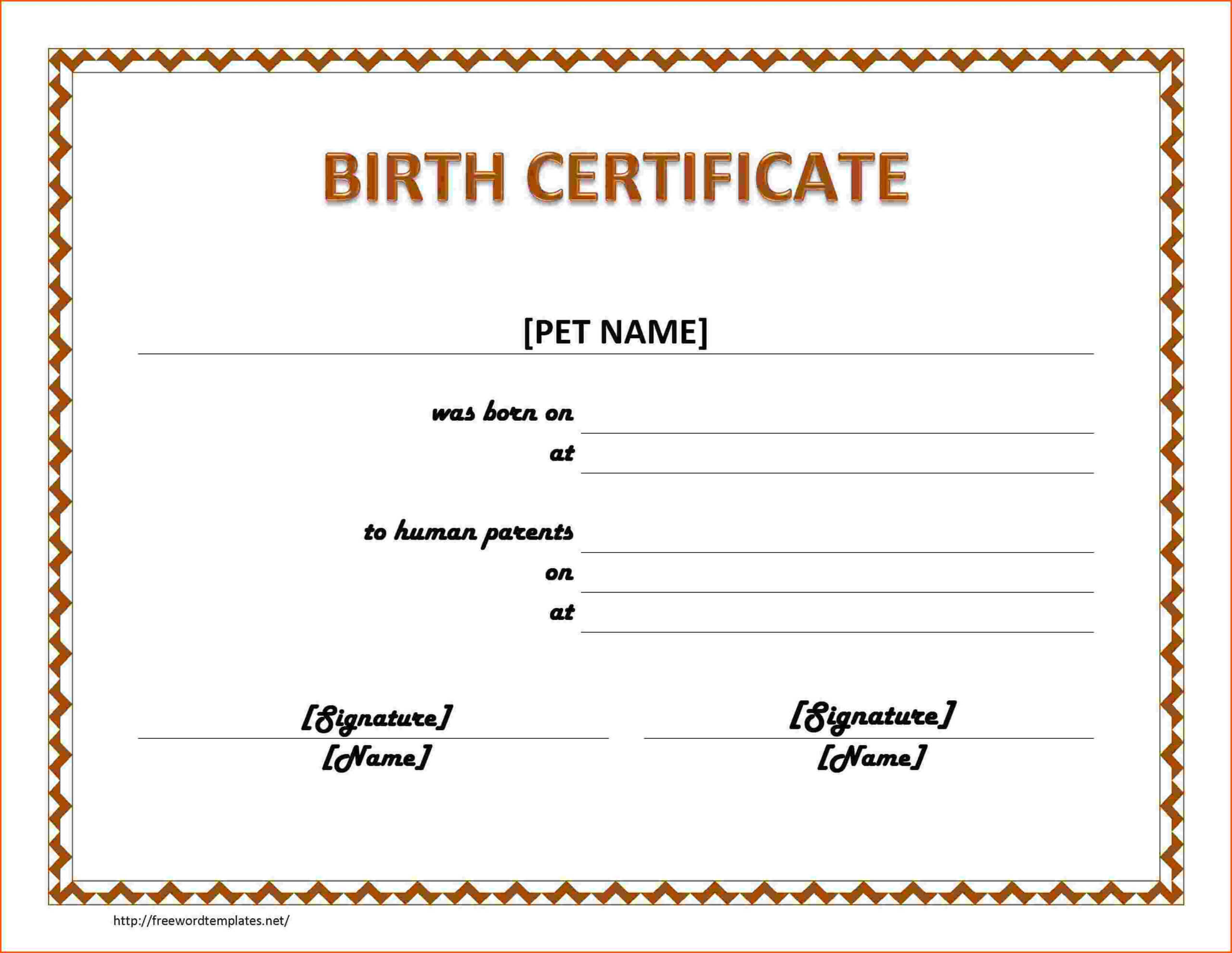 6+ Birth Certificate Template For Microsoft Word | Survey Throughout Microsoft Word Certificate Templates
