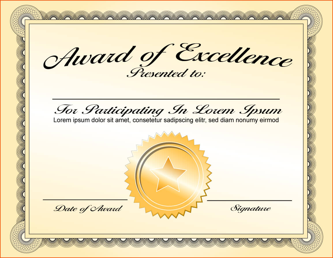 6+ Certificate Award Template – Bookletemplate Inside Template For Certificate Of Award
