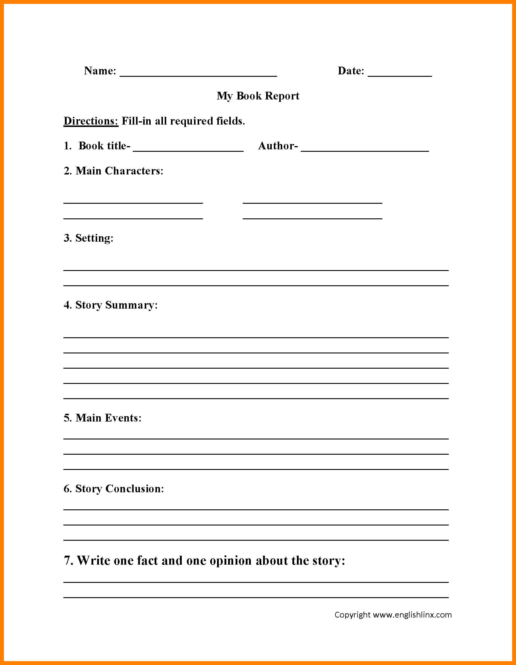 6+ Grade 2 Book Report Template | Management On Call In Skeleton Book Report Template