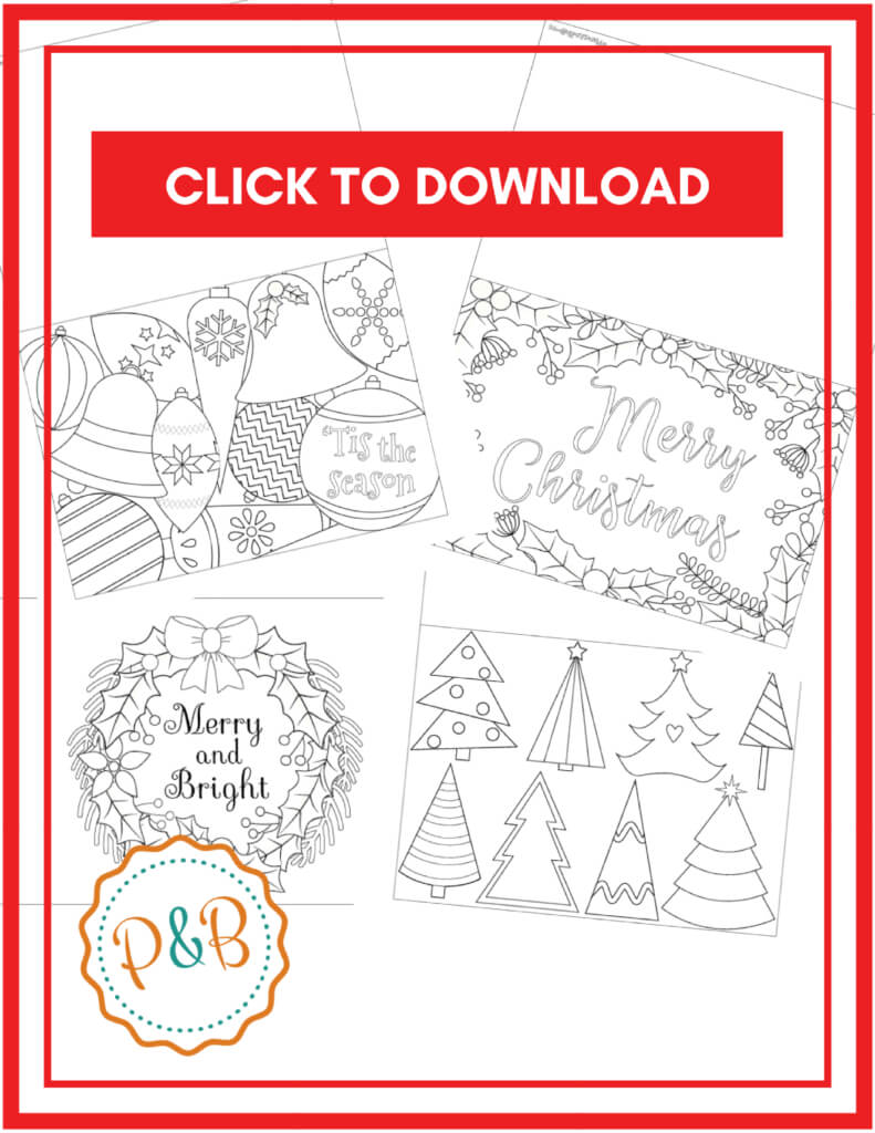 6 Unique Christmas Cards To Color Free Printable Download In Diy Christmas Card Templates