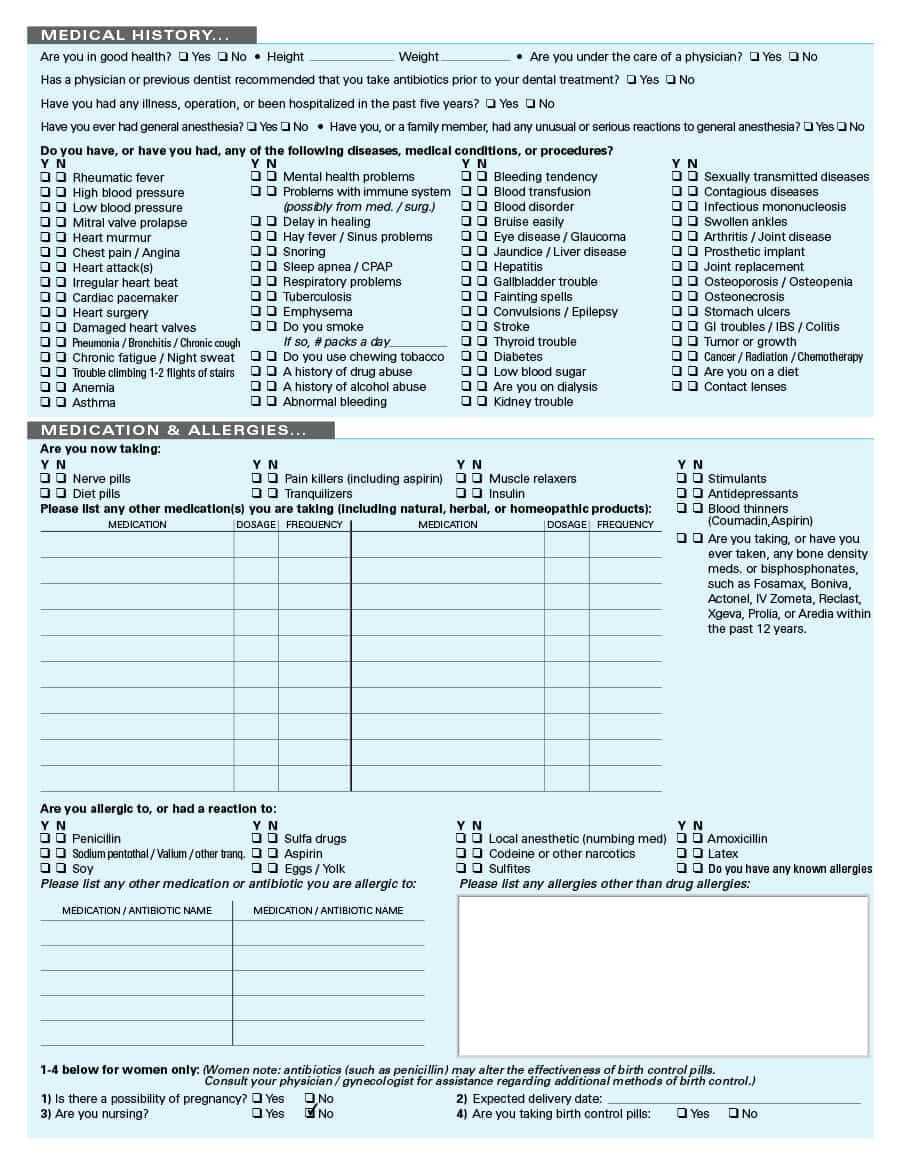 67 Medical History Forms [Word, Pdf] – Printable Templates Inside Medical History Template Word