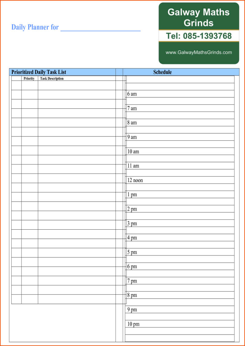 7+ Daily Planner Template Word – Bookletemplate For Blank Table Of Contents Template