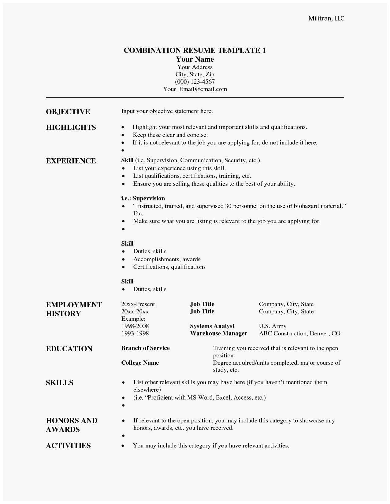 75 Admirable Stocks Of Combination Resume Sample | Best Of Intended For Combination Resume Template Word