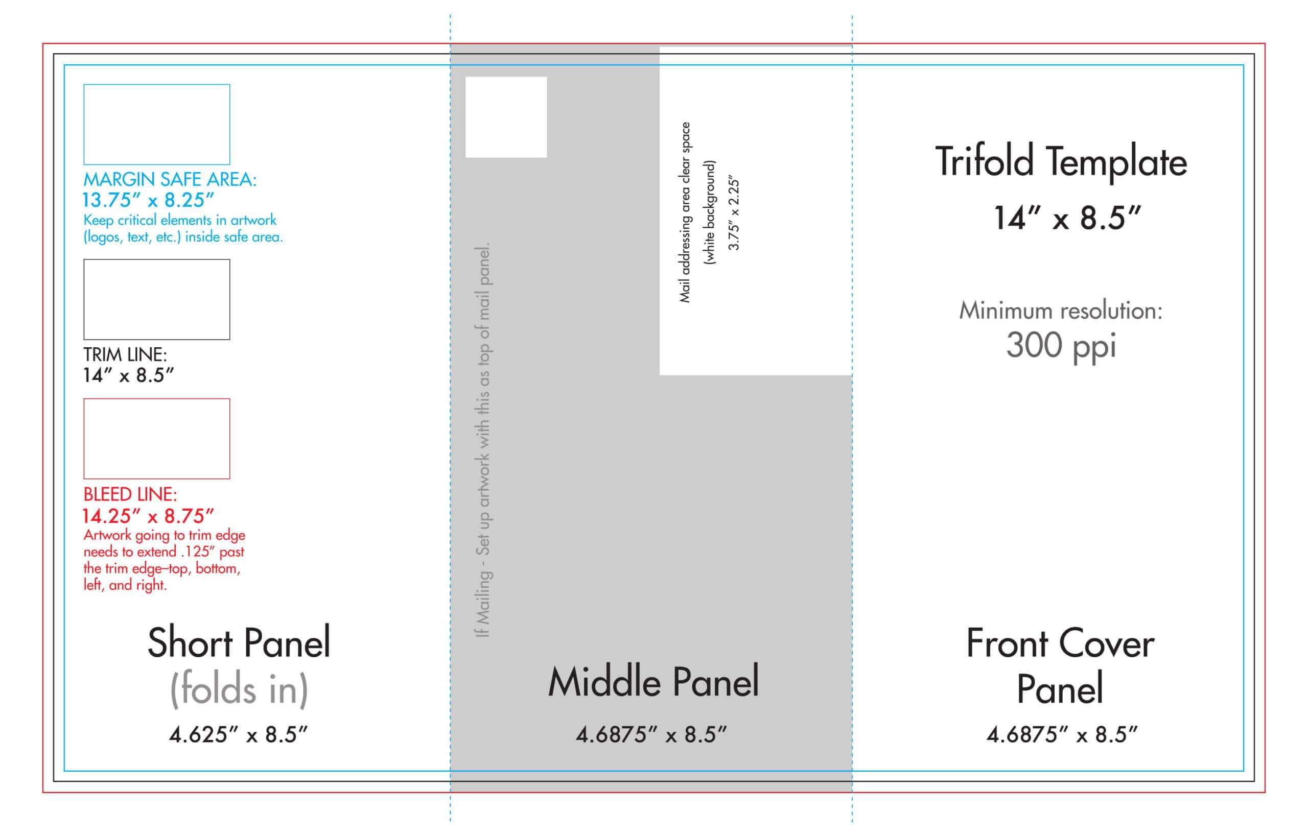 8.5" X 14" Tri Fold Brochure Template - U.s. Press With Regard To 6 Sided Brochure Template