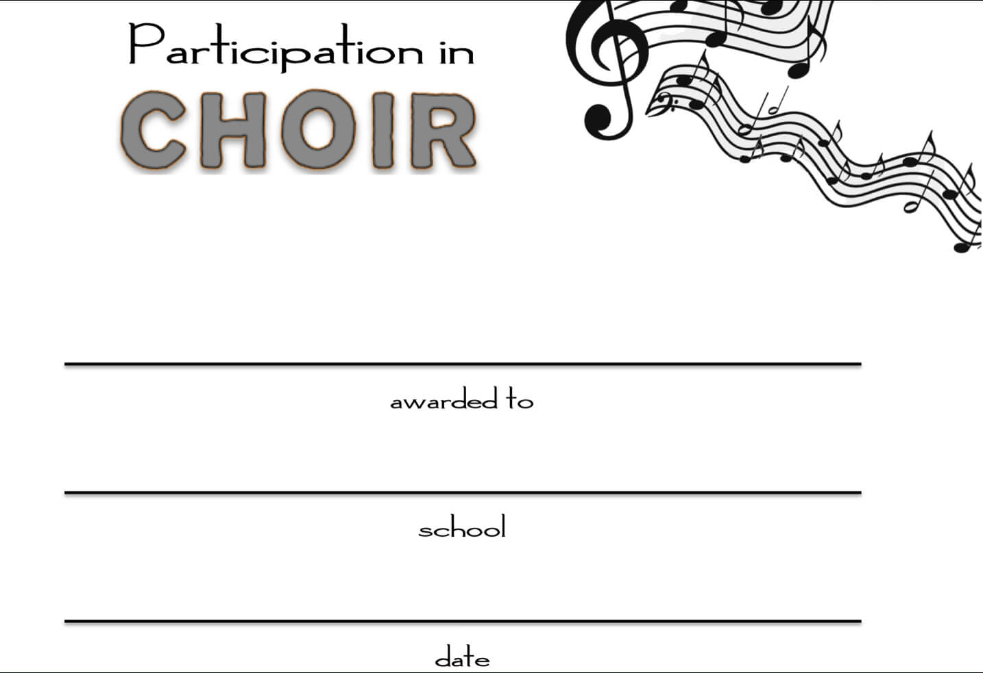 8+ Free Choir Certificate Of Participation Templates – Pdf With Regard To Choir Certificate Template