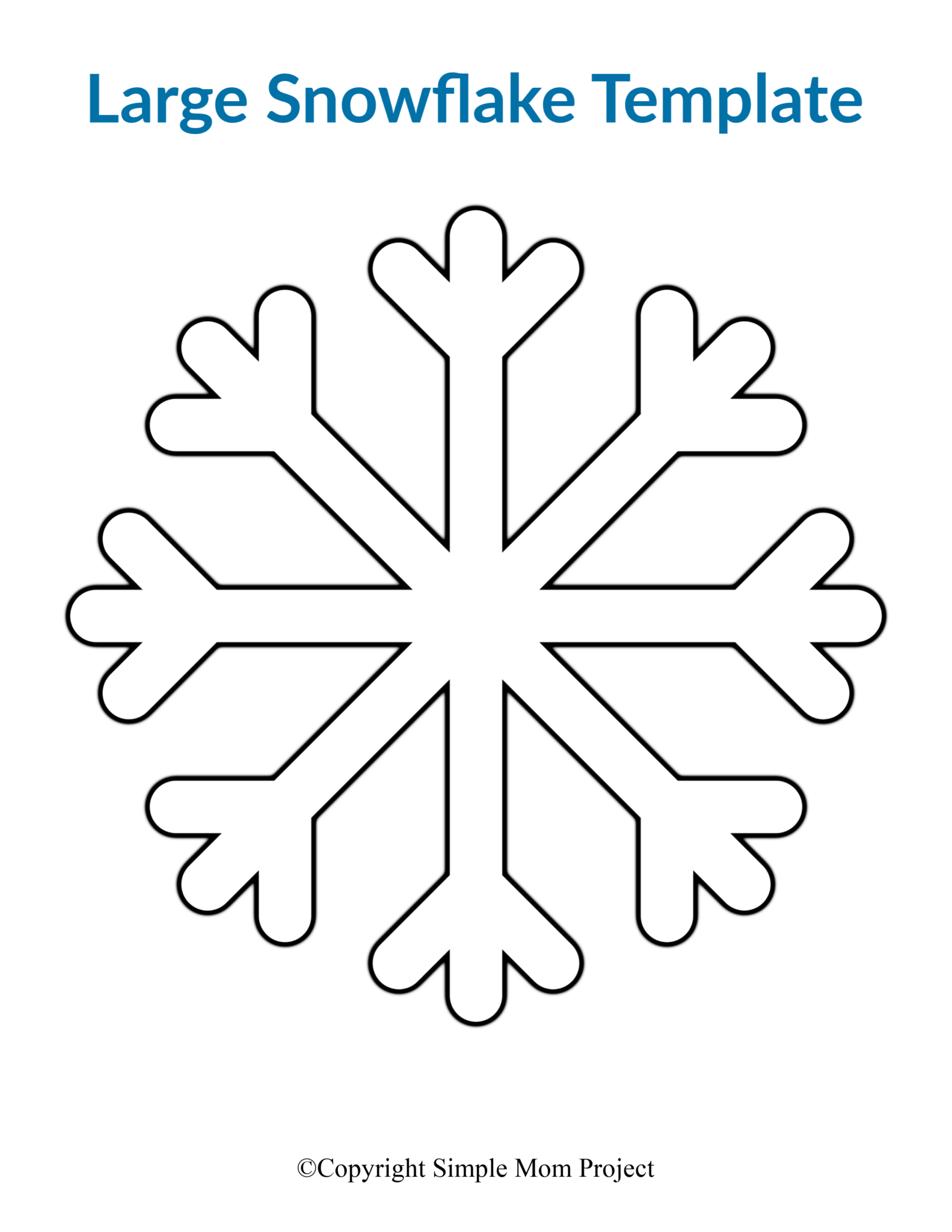 8 Free Printable Large Snowflake Templates Simple Mom Project With