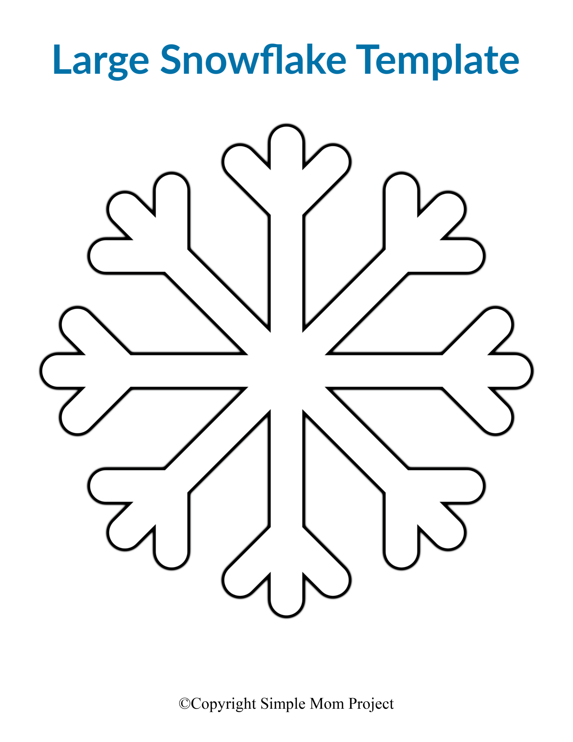 8 Free Printable Large Snowflake Templates – Simple Mom Project With Regard To Blank Snowflake Template