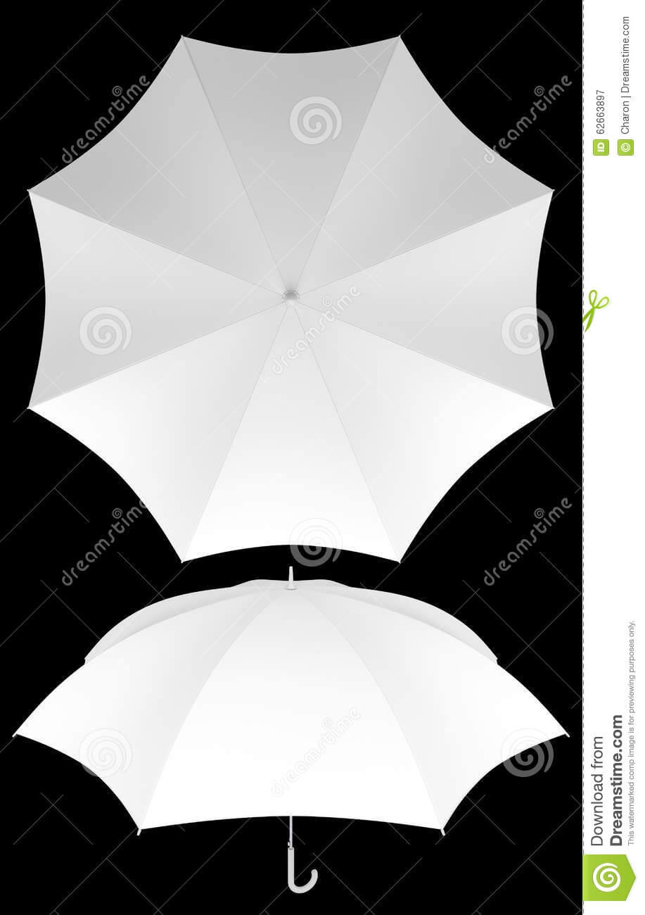 8 Rib Blank Umbrella Template Isolated Stock Image Regarding Blank Umbrella Template