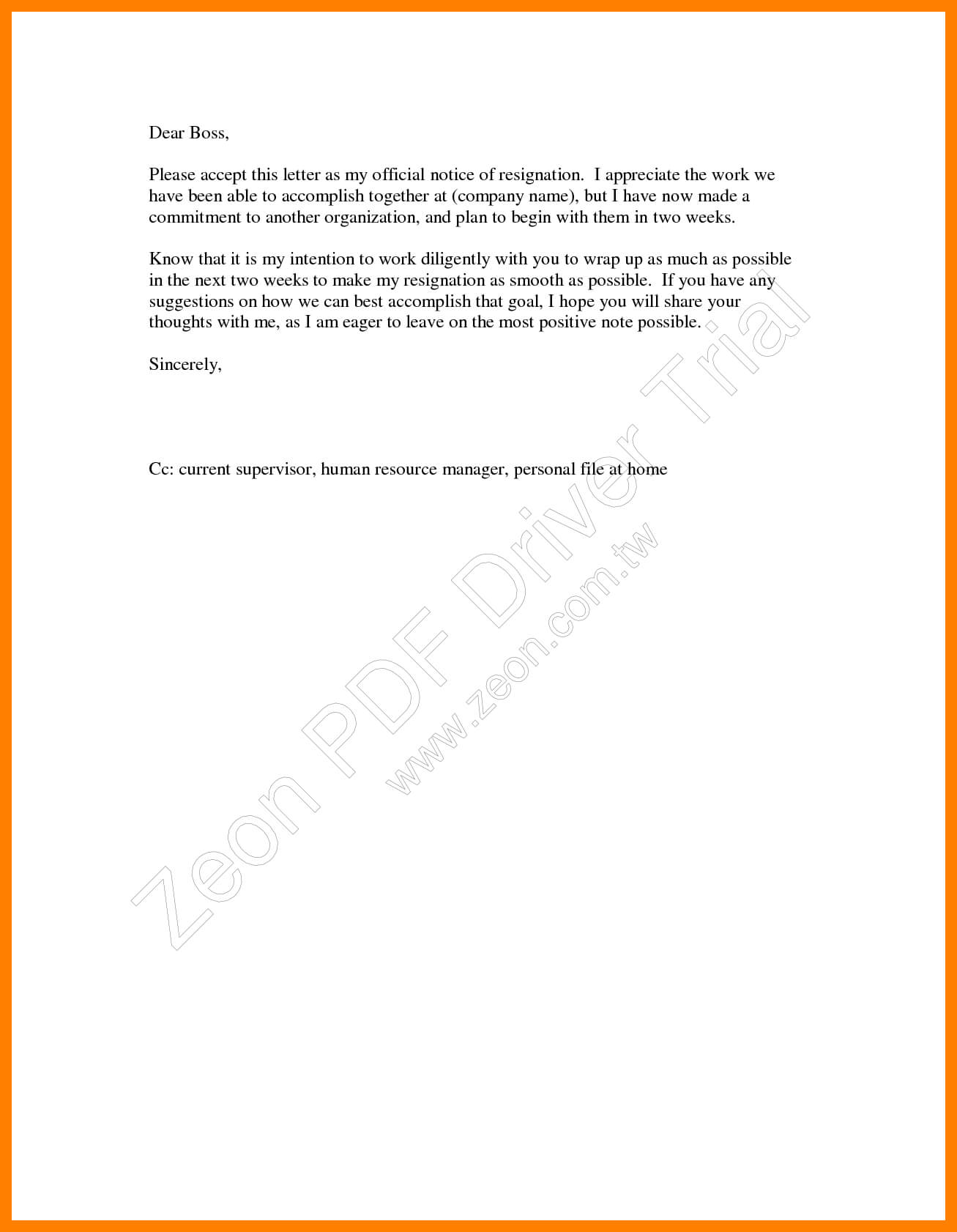 9+ 2 Weeks Notice Template Word | Time Table Chart Within 2 Weeks Notice Template Word