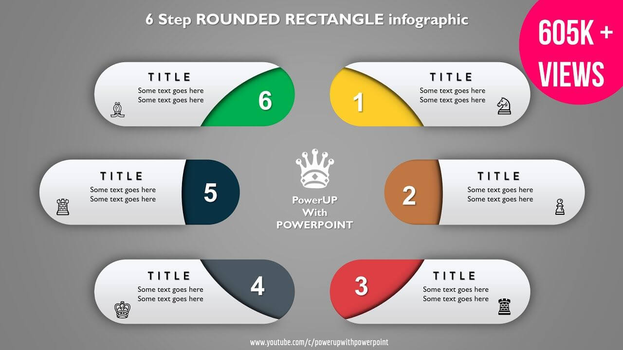 9.create 6 Step Rounded Rectangular Infograhic/powerpoint For Powerpoint Kinetic Typography Template