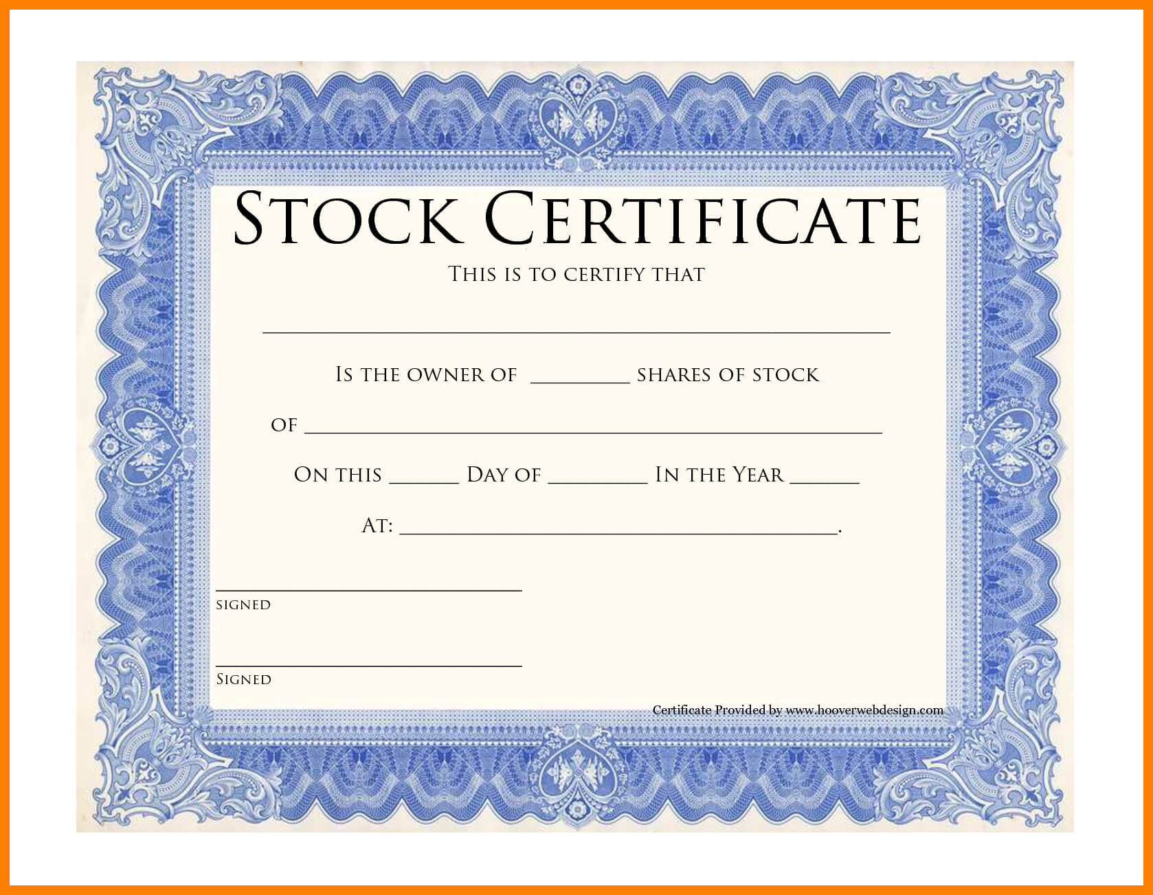 9+ Free Stock Certificate Template Word | Marlows Jewellers Inside Stock Certificate Template Word