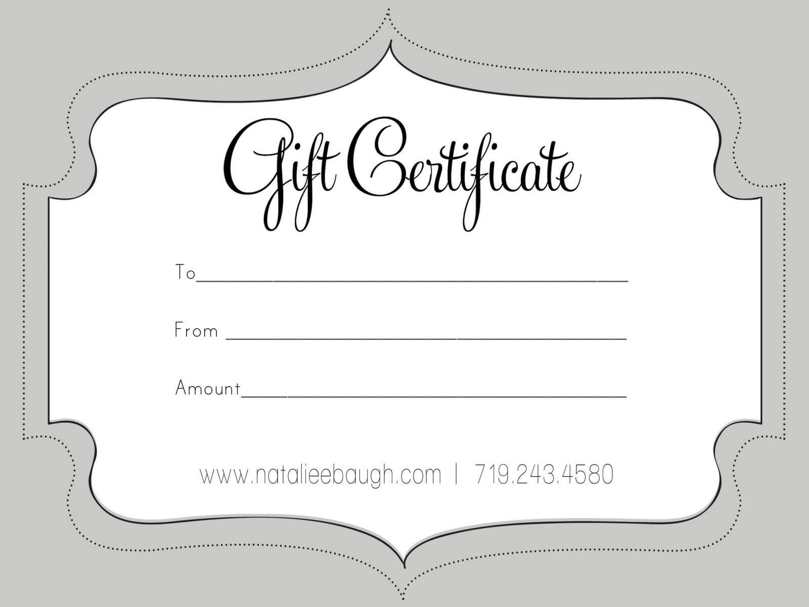 A Cute Looking Gift Certificate | Gift Card Template, Gift With Gift Certificate Log Template
