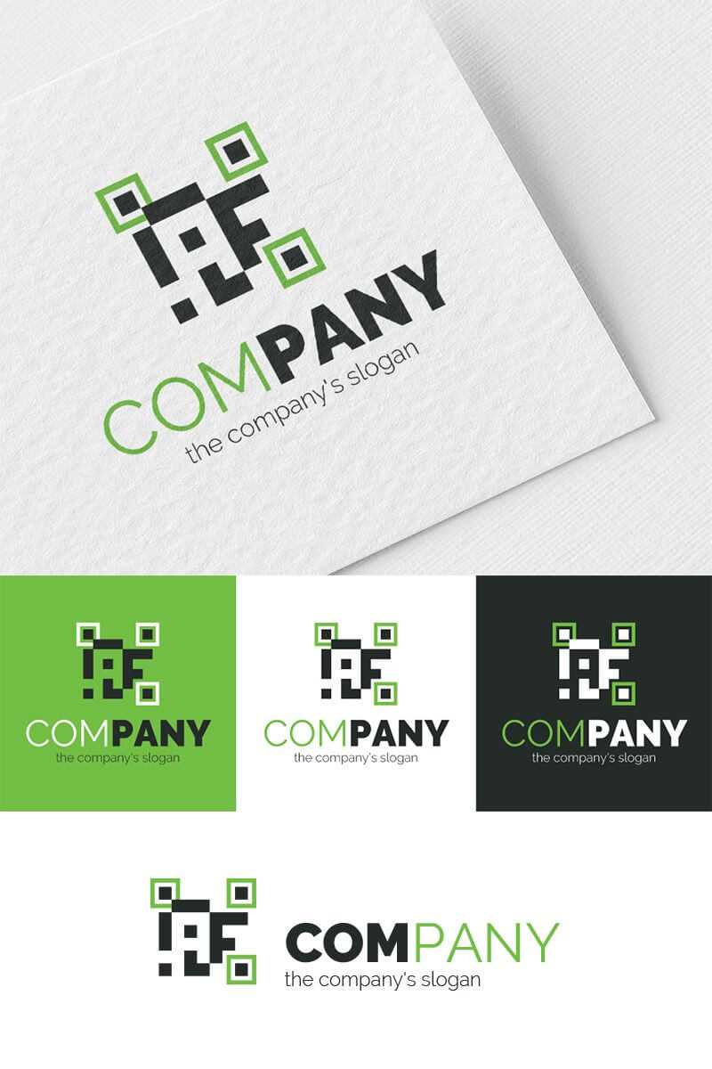 A + F + Qr Code Logo Template #81048 | Coding Logo, Logo Within Qr Code Business Card Template